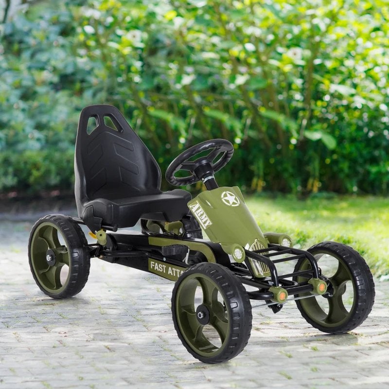 Kinder Go-Kart Leger Groen met Verstelbare Zitting NIEUW, Ophalen of Verzenden, Nieuw, Trapvoertuig