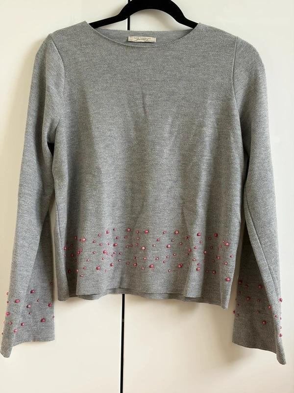 Zara trui met Roze Parels Maat S Fijngebreid, Zara, Ophalen of Verzenden, Zo goed als nieuw, Maat 36 (S)