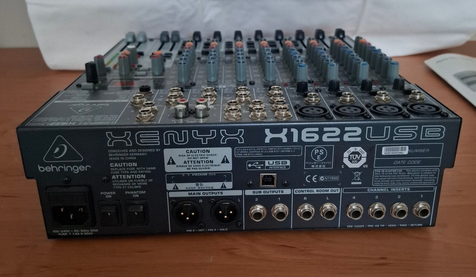 Mengpaneel Behringer XENYX X1622, Muziek en Instrumenten, Ophalen of Verzenden, Zo goed als nieuw, 10 tot 20 kanalen, Microfooningang