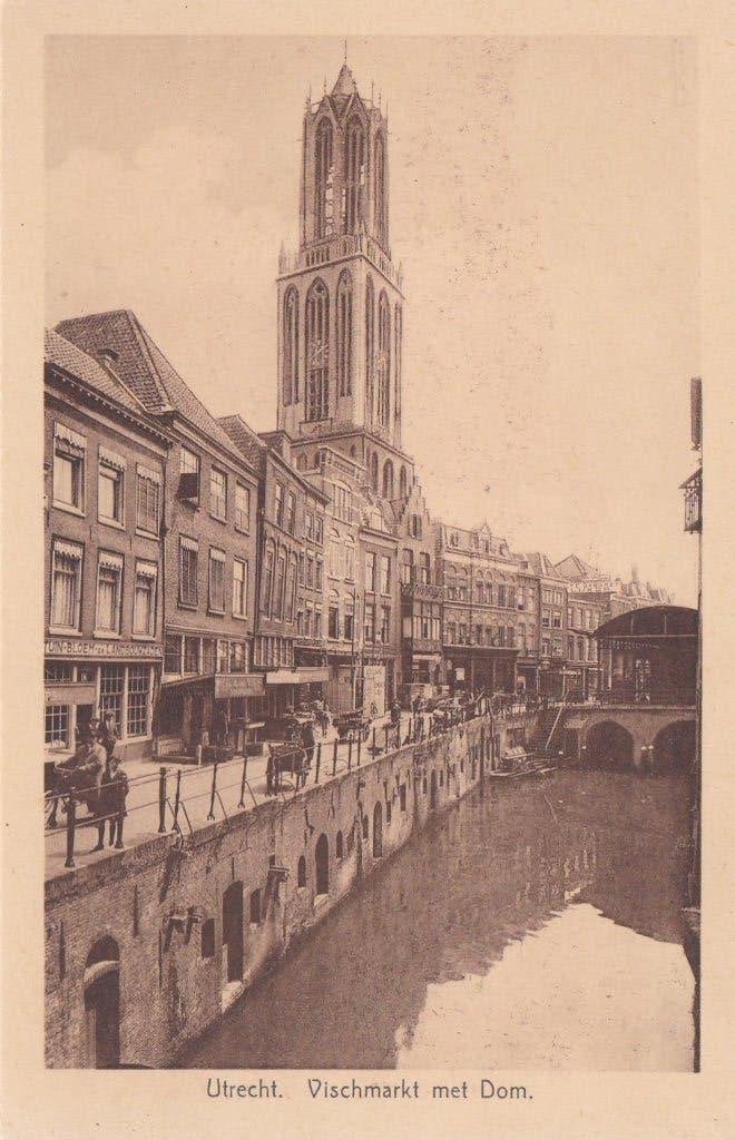 18607 Utrecht Vischmarkt met Dom De Bilt Bunnik, Verzenden, Voor 1920, Ongelopen, Utrecht