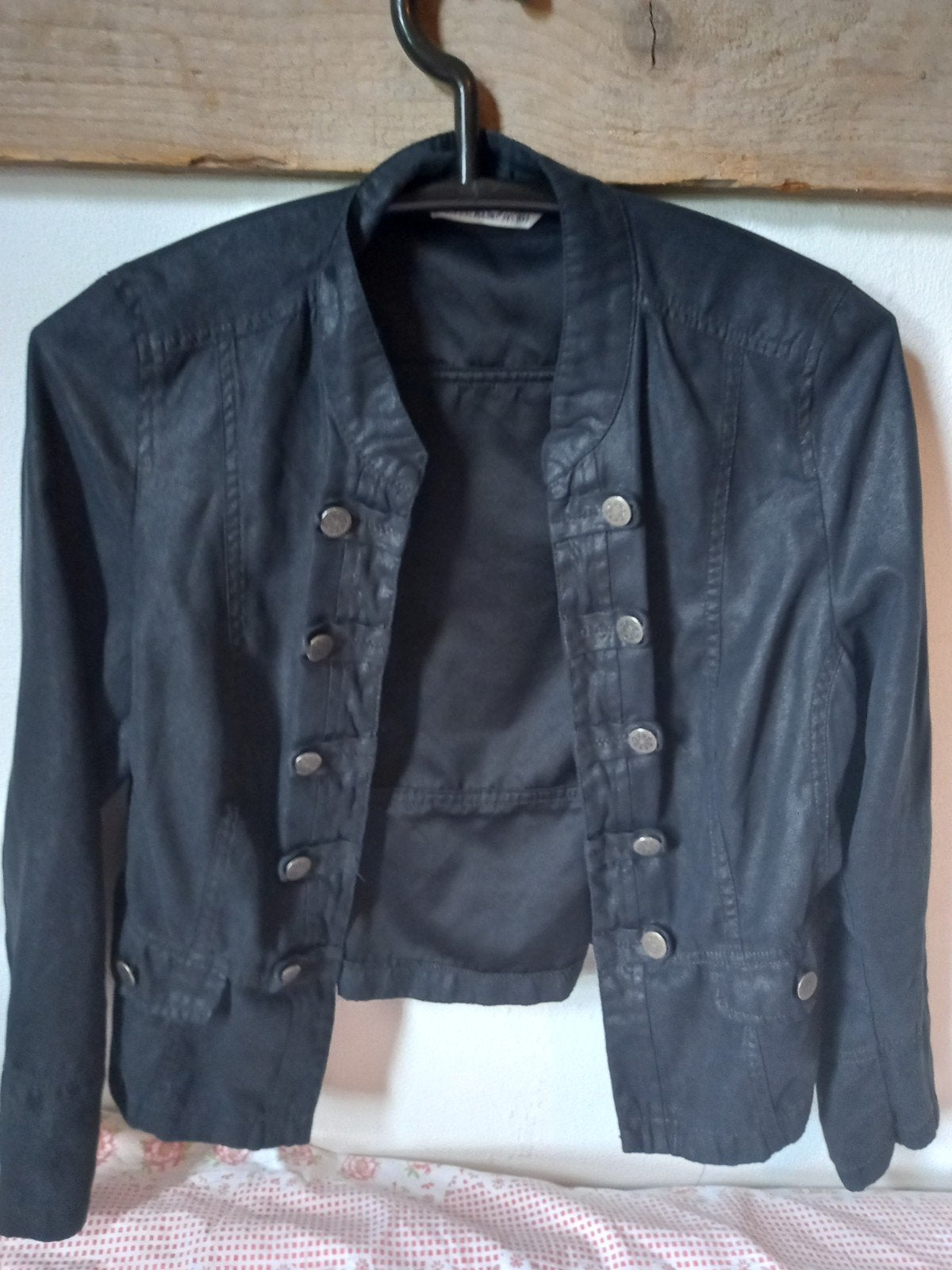 Mooi zwart glans generaal jasje blazer, Ophalen of Verzenden, Zo goed als nieuw, Maat 38/40 (M), Zwart