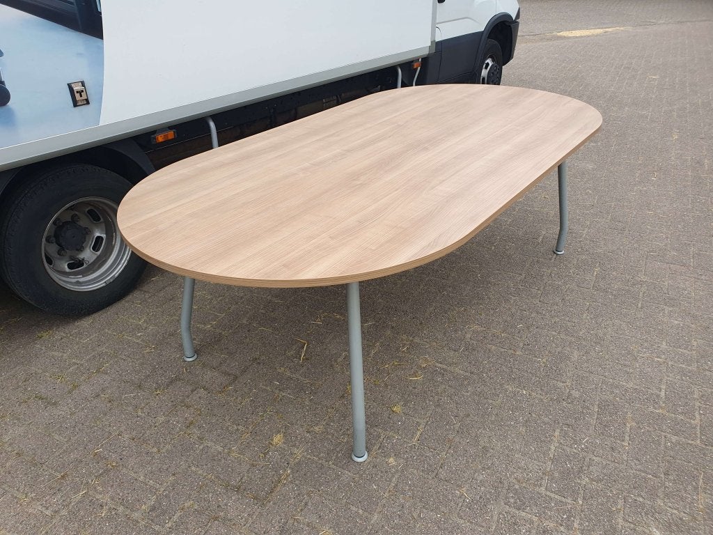 Vergadertafel ovaal met nieuw blad naar keuze 240x120, 120 cm, Zo goed als nieuw, Overige merken, Aspa