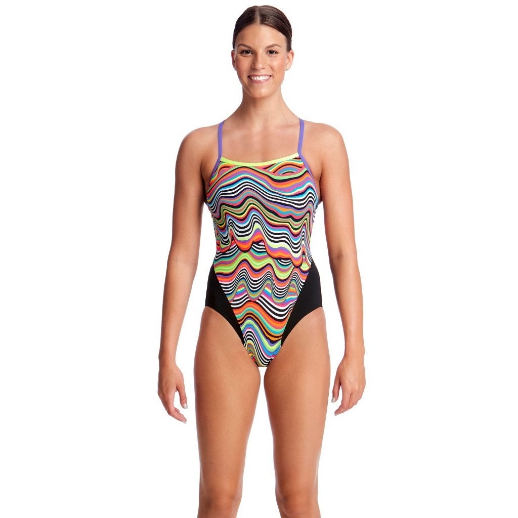 Nieuw Funkita Ladies Single Strap One Piece Dripping Badpak, Zwart, Nieuw, Funkita, Sales@wayfunky.com