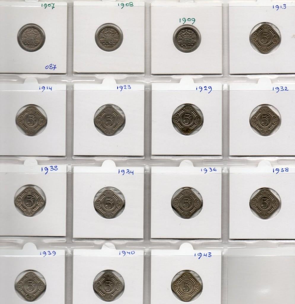 WILHELMINA 4 SETS MUNTEN1/2+1+21/2+STUIVER KOMPLEET, Ophalen of Verzenden, Koningin Wilhelmina, 5 cent, Setje