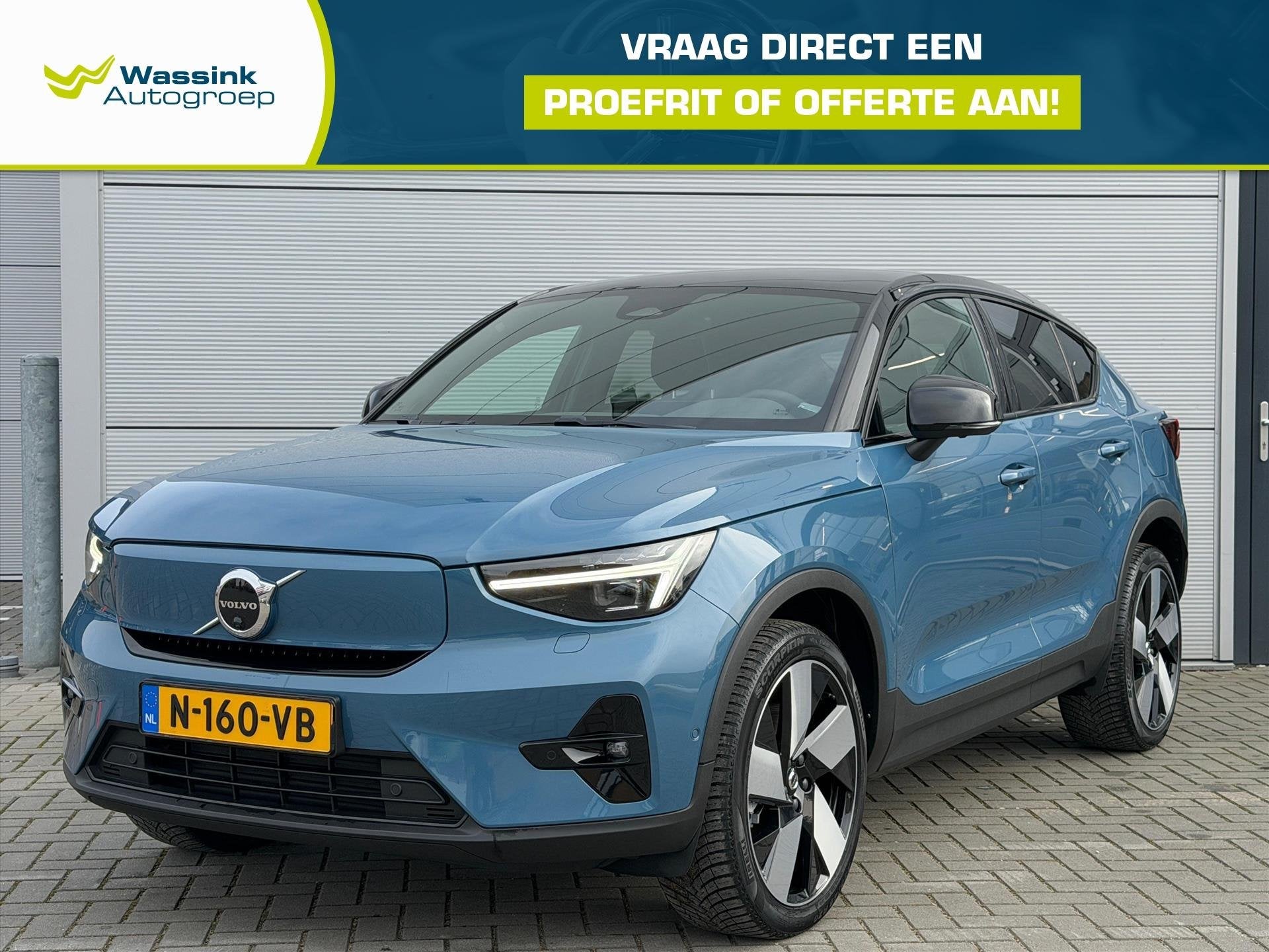 Volvo C40 Recharge Twin Pure electric 408pk Intro Edition |, Zwart, Blauw, Origineel Nederlands, Vierwielaandrijving