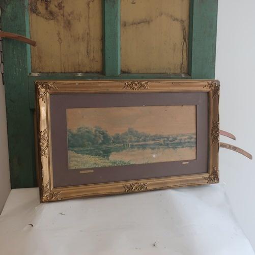 Afbeelding Culham on Thames Engeland hout lijst 69,5 x 48,5, Ophalen, Gebruikt, Minder dan 50 cm, 50 tot 75 cm