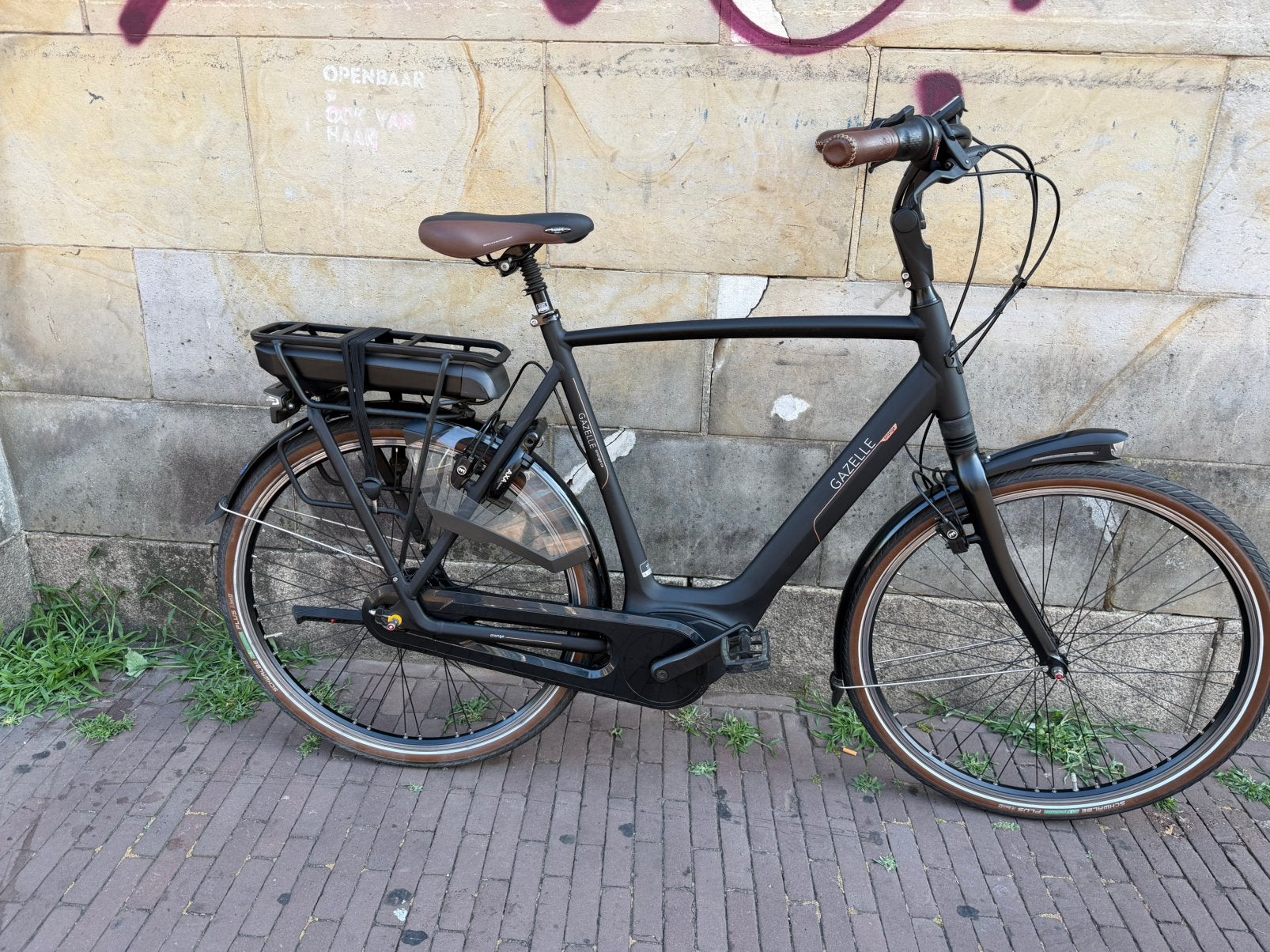 Gazelle orange c8 elektrische heren fiets 65cm, Versnellingen, Zo goed als nieuw, Gazelle, 56 cm of meer