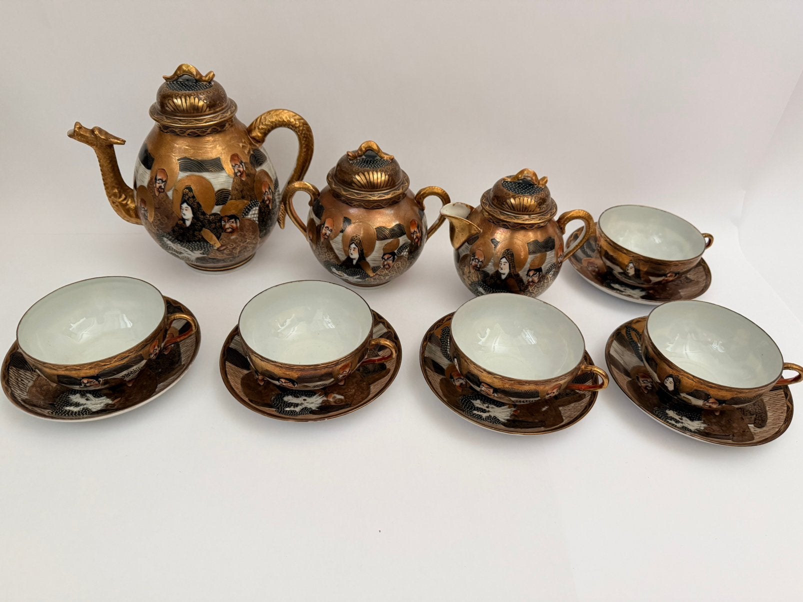 Japans theeservies in Satsuma-stijl | Vintage, Ophalen of Verzenden