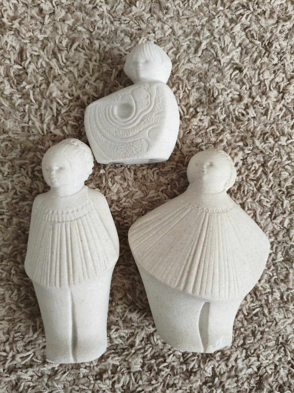Stone Art Marbell: Set van 3 Abstracte Figuren, Minder dan 20 cm, Ophalen of Verzenden, Handgemaakt, Beeld