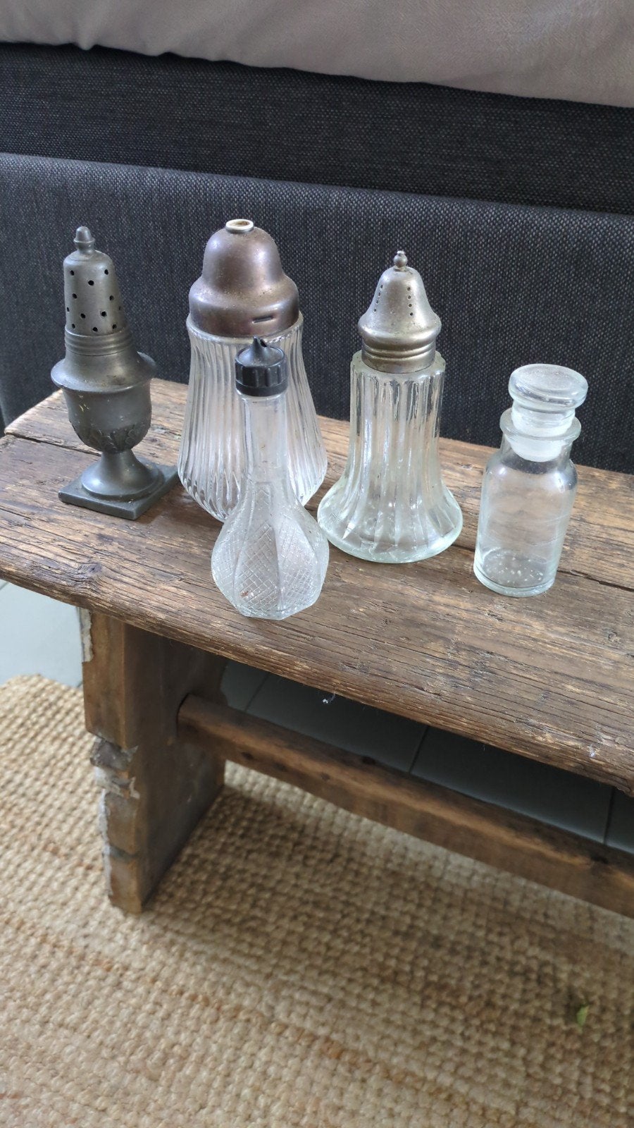 Authentieke Franse rommelmarkt peper/zout strooiers, Ophalen of Verzenden