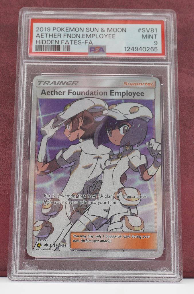 Aether Foundation Employee Full Art SV81/SV94 PSA 9 Hidden, Verzenden, Nieuw, Losse kaart