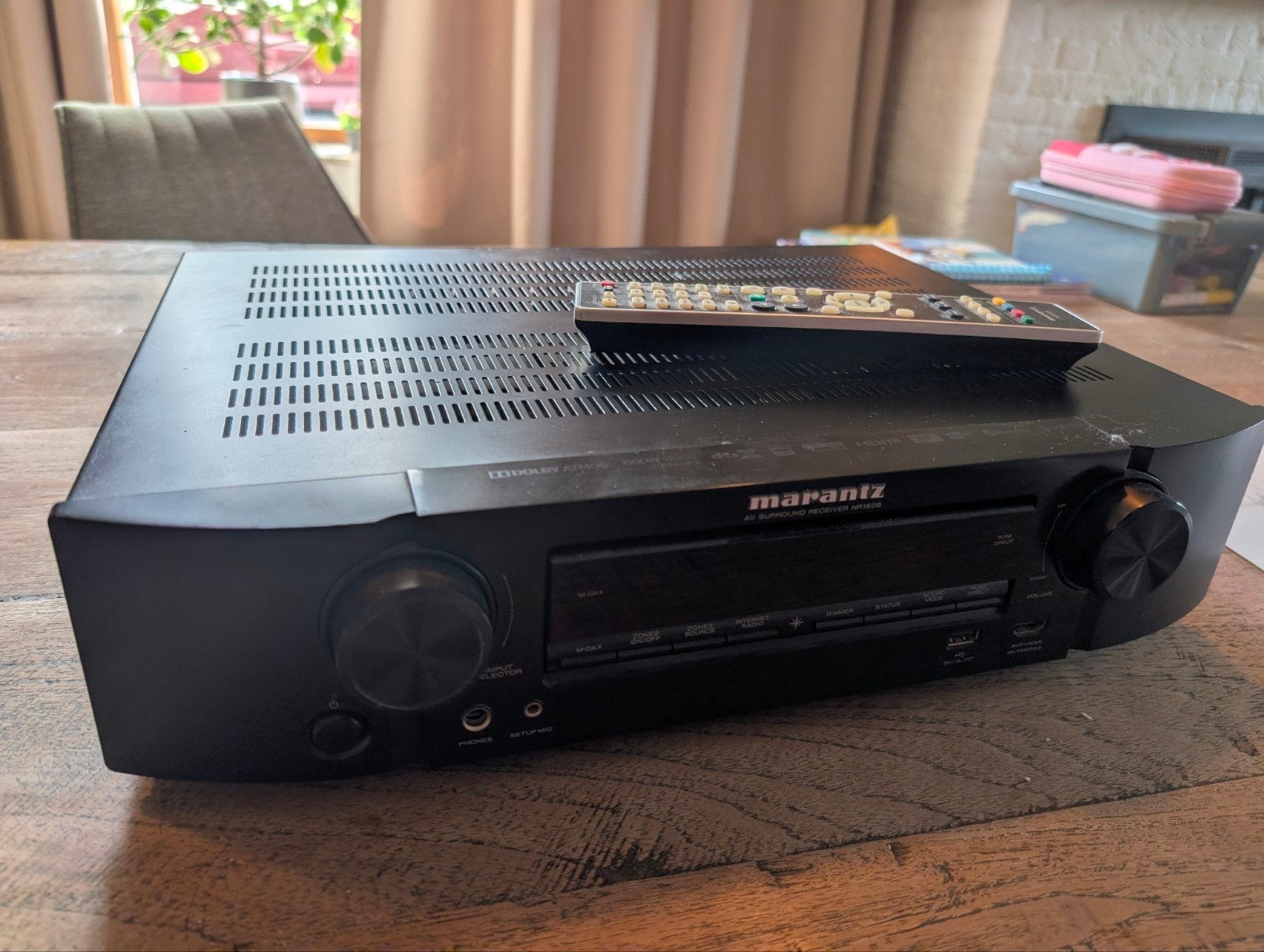 Marantz NR1608 4K HDMI 7.2 Surround HEOS AV Receiver, Zo goed als nieuw, 120 watt of meer, Ophalen, Marantz