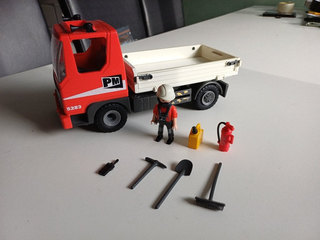 Playmobil Vrachtwagen op bouwerf - 5283, Kinderen en Baby's, Complete set, Voertuig, Ophalen of Verzenden, Zo goed als nieuw