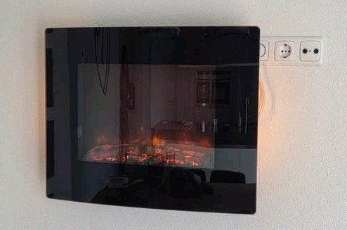Belfort Elektrische haard zwart met afstandsbediening, Ophalen, Gebruikt, Hangende haard, Elektrische haard