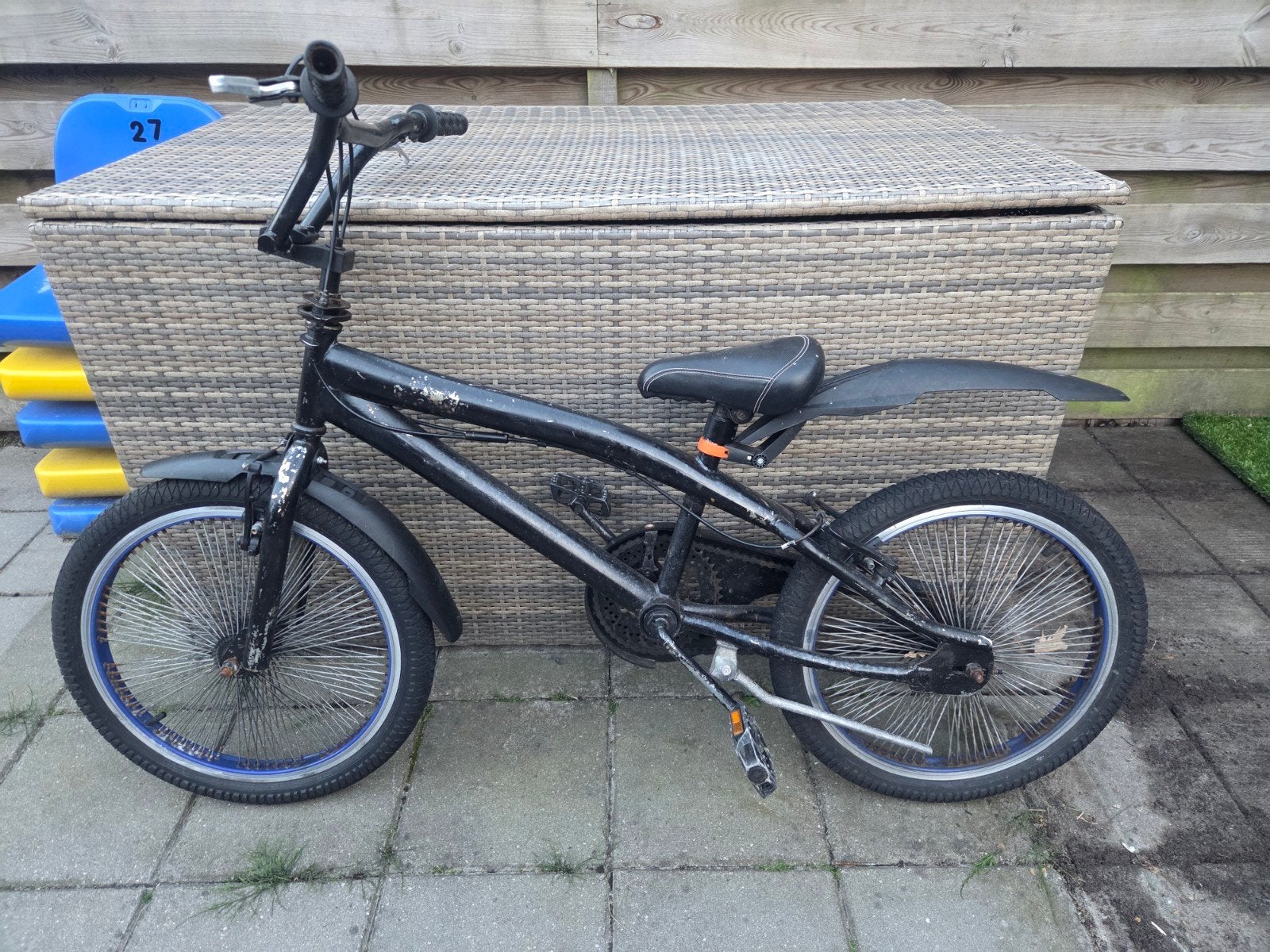 Zwarte BMX fiets, Ophalen, Gebruikt, Staal, 20 tot 24 inch