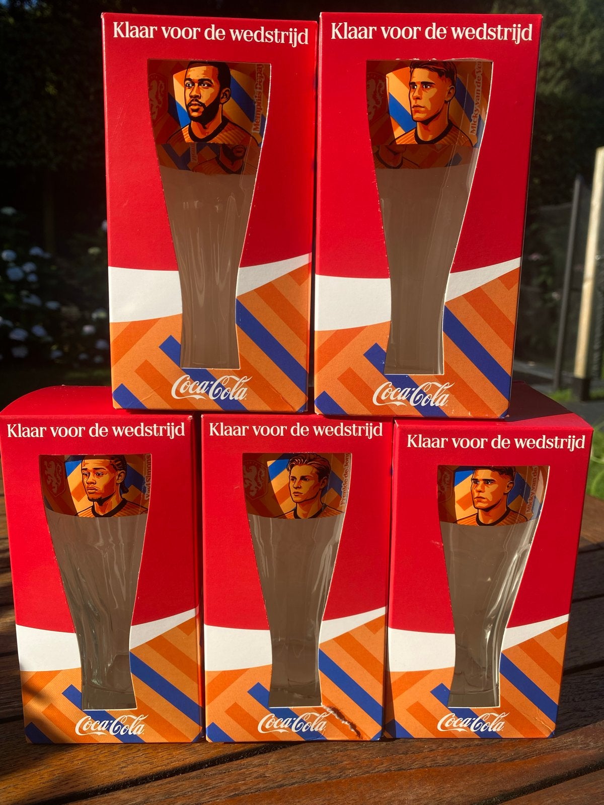 Coca-Cola Glazen Oranje WK Voetbal Frenkie, Memphis, Xavi, Ophalen of Verzenden, Nieuw, Overige sporten, Overige typen