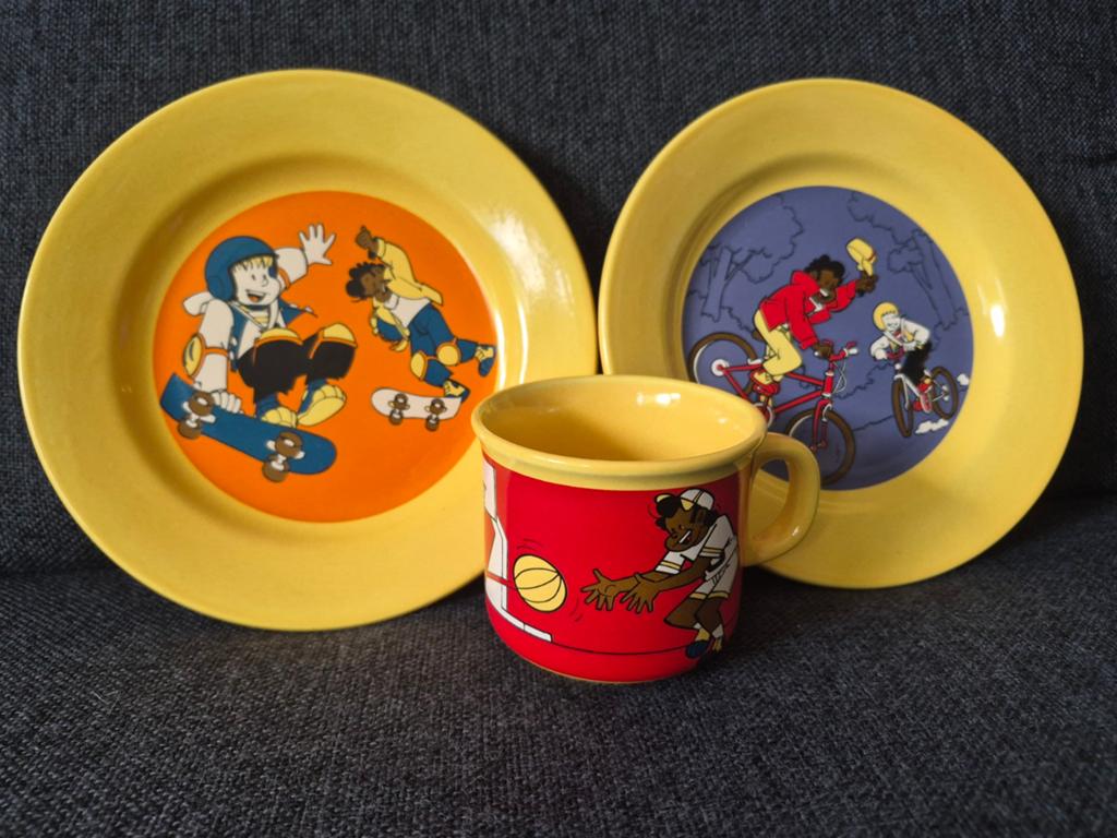 Vintage Sjors & Sjimmie ontbijtservies, Ophalen of Verzenden, Zo goed als nieuw, Bord(en), Overige stijlen