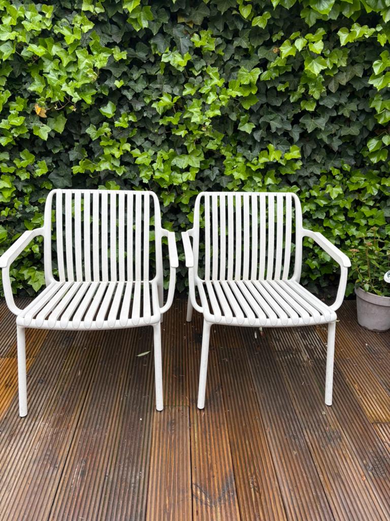 Fauteuil/ tuinstoel Latina kwantum 2x stuk in grijs/beige, Ophalen, Zo goed als nieuw, Grijs, Twee