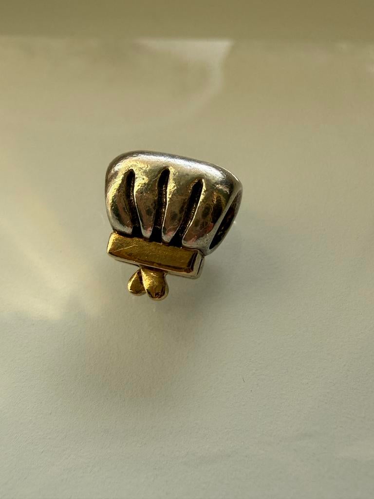 Pandora bedel met 14k goud, Gebruikt, Pandora, Ophalen of Verzenden, 1 bedel