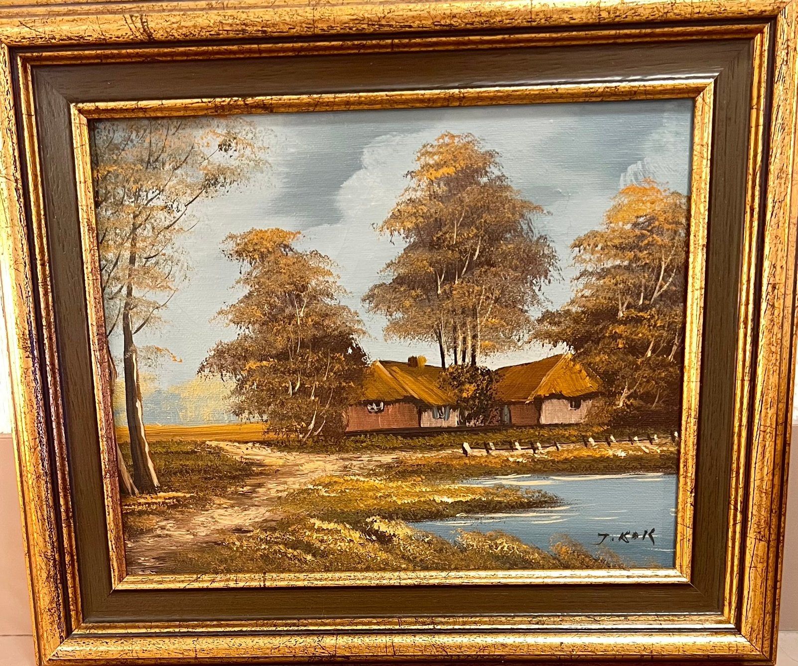 Schilderijtje Jan Kok, Antiek en Kunst, Paneel, Oud hollands, Ophalen of Verzenden, Landschap