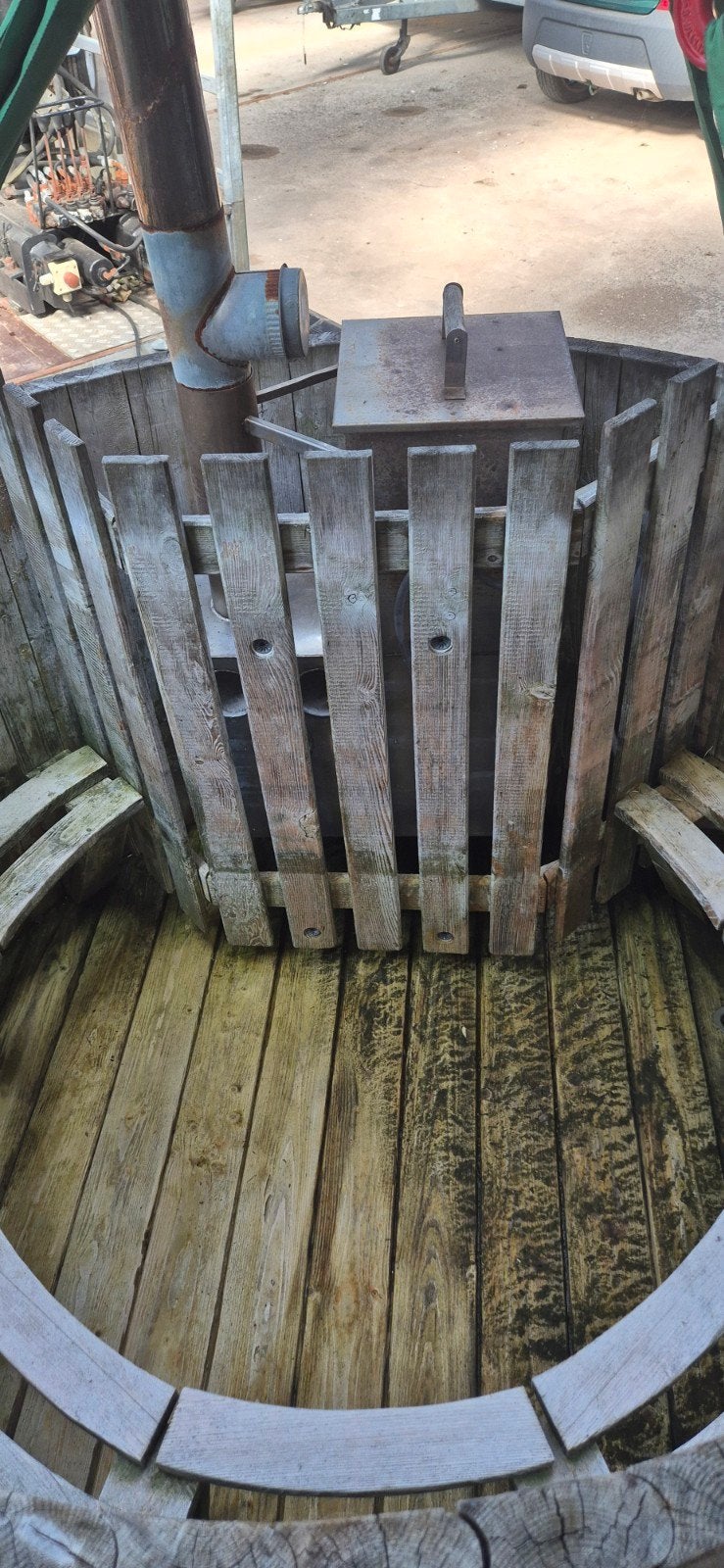 hottub met bubbels, Tuin en Terras, Bubbelbaden en Hottubs, Ophalen, Gebruikt, Trap, Vast