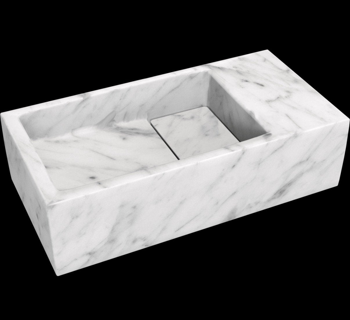 Balmani Mood Carrara marmer fonteintje 36x18 cm - Grade A, Minder dan 50 cm, Info@x2o.be, Ophalen of Verzenden, Zo goed als nieuw