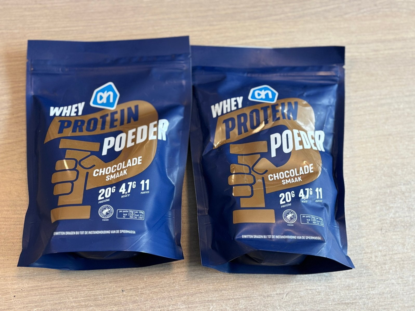 AH Whey Proteïne Poeder Chocolade 2x 330g, Ophalen, Nieuw, Poeder of Drank