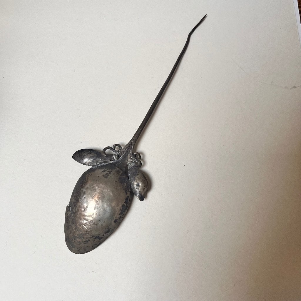 Antieke Romeinse lepel met decoratieve bladeren en vogel, Antiek en Kunst, Verzenden