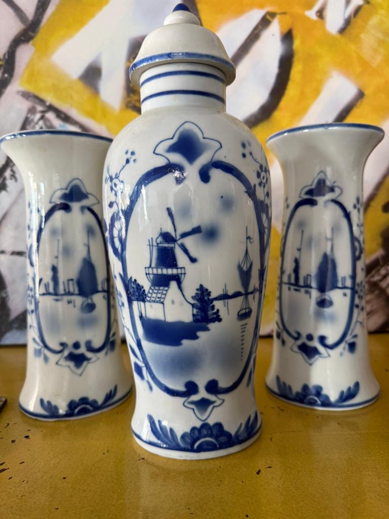3 Prachtige Delfts Blauwe Vazen in Perfecte Staat, Antiek en Kunst, Antiek | Vazen, Ophalen