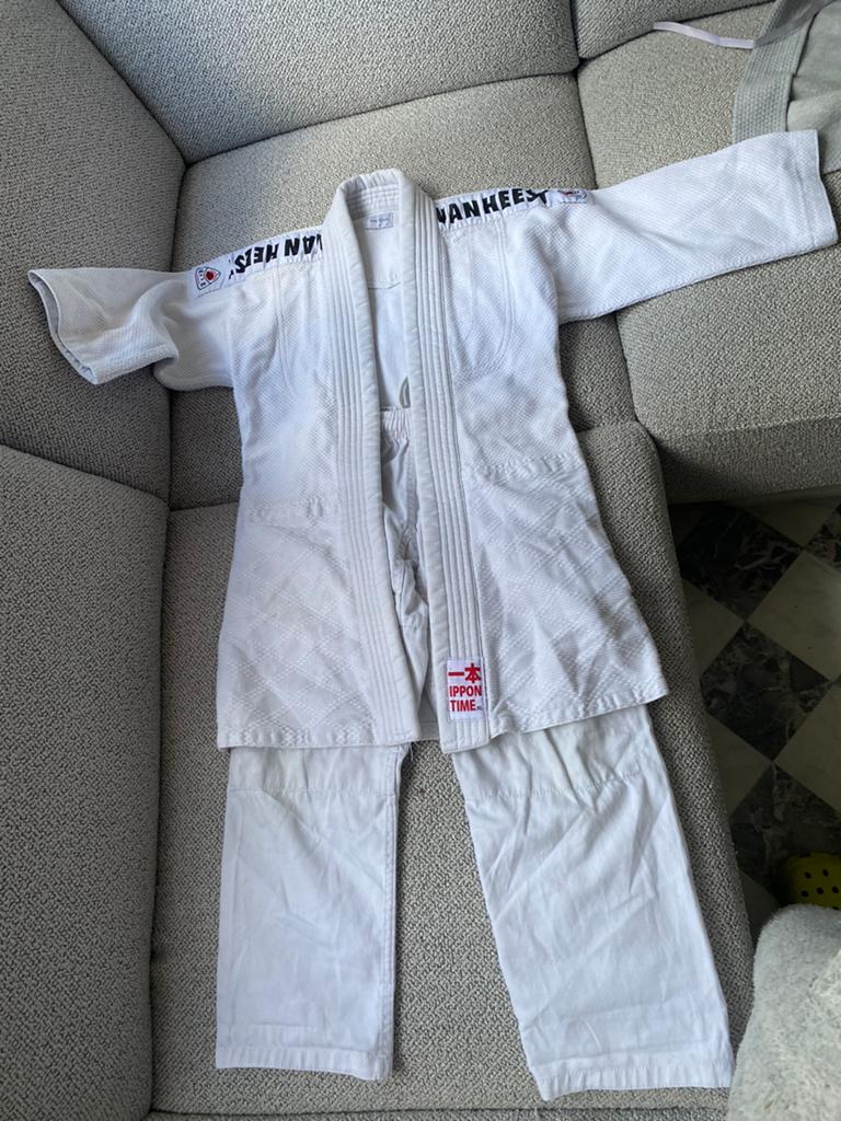 Judo pak Ippon Time - Maat 120cm, Sport en Fitness, Vechtsporten en Zelfverdediging, Zo goed als nieuw, Judo, Vechtsportpak, Maat XS of kleiner