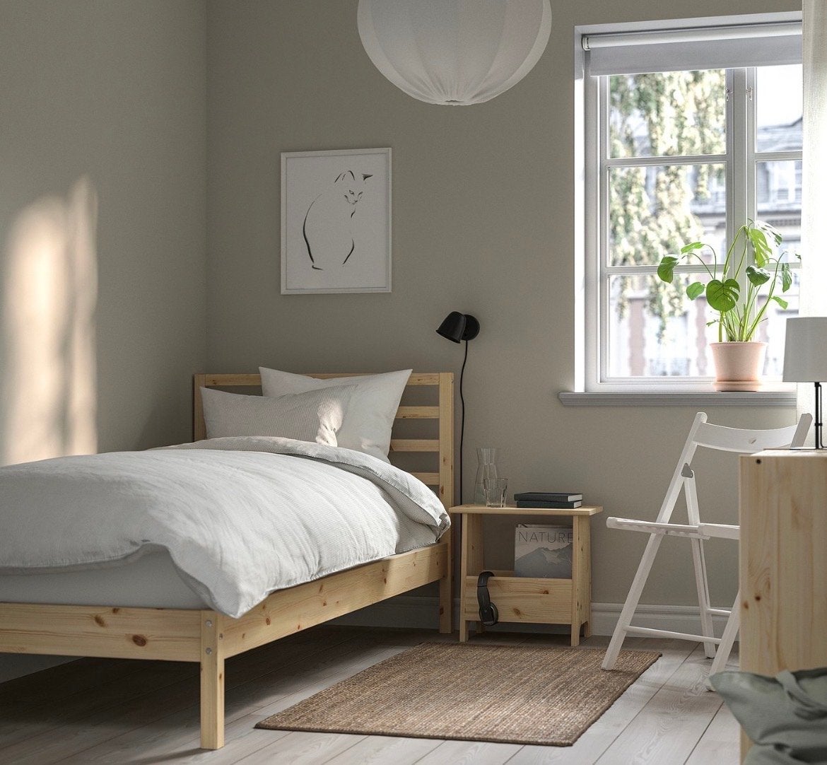 IKEA Tarva bed 90x200 met matras en lattenbodem, Ophalen, 90 cm, Zo goed als nieuw, 200 cm