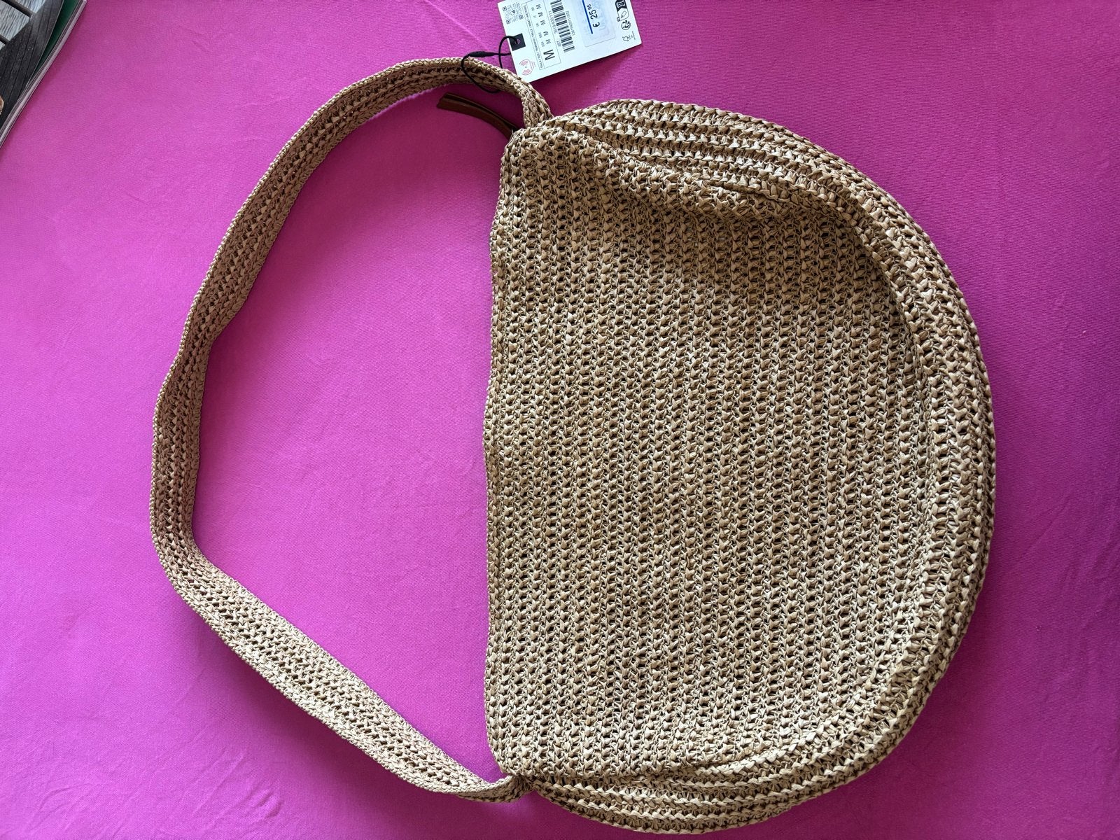 Nieuwe Zara rieten schoudertas - Beige, Ophalen of Verzenden, Nieuw, Beige, Schoudertasje
