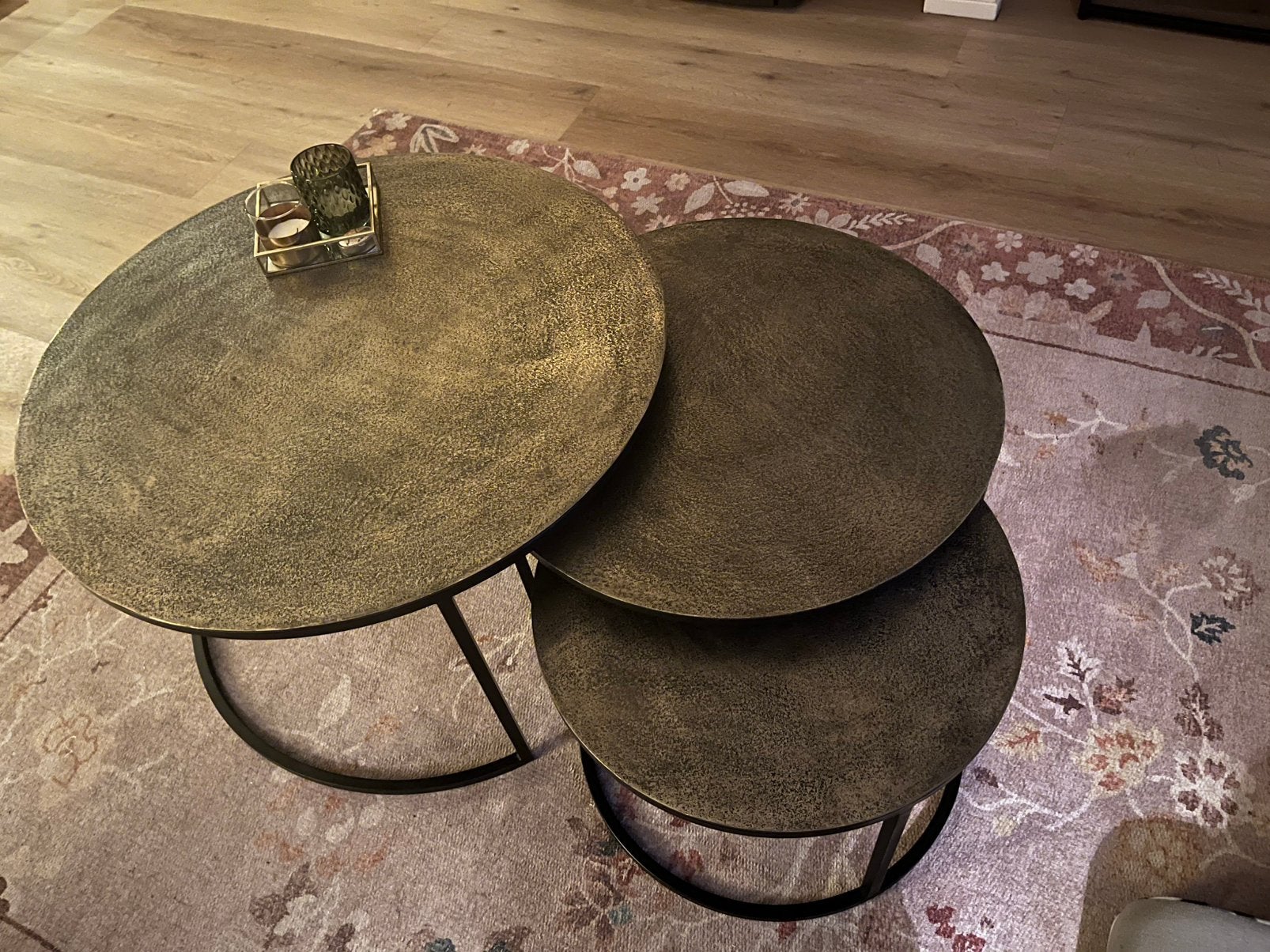 De Bommel set salontafels, Ophalen, Gebruikt, Rond, 50 tot 100 cm