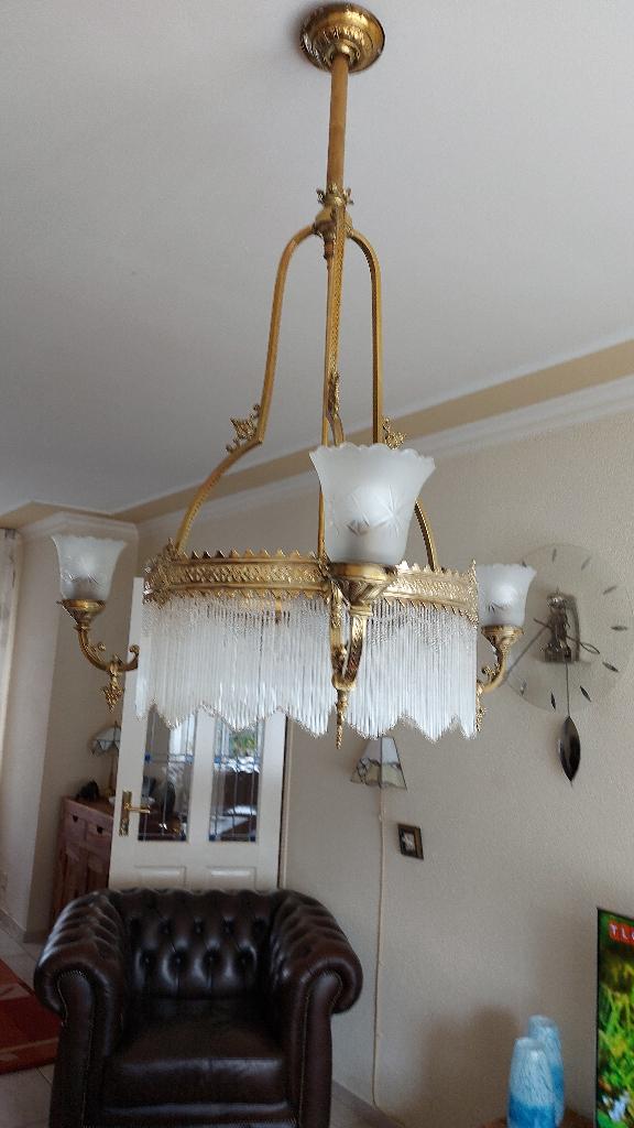 Prachtige klassieke hanglamp met glazen franjes, Ophalen