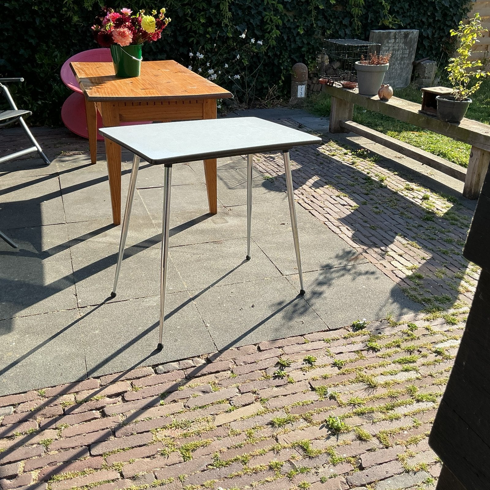 Vintage Formica tafeltje, Ophalen, Zo goed als nieuw, Beton, Overige typen