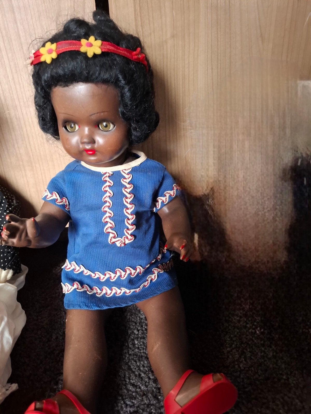 Vintage donkere pop met slaapogen, Ophalen of Verzenden, Gebruikt, Babypop
