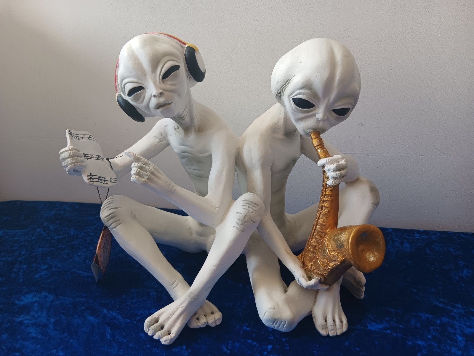 Uniek Beeld: Buitenaardse Muzikanten (37x24x31,5 cm), Overige onderwerpen, Ophalen of Verzenden, Handgemaakt, 20 - 50 cm
