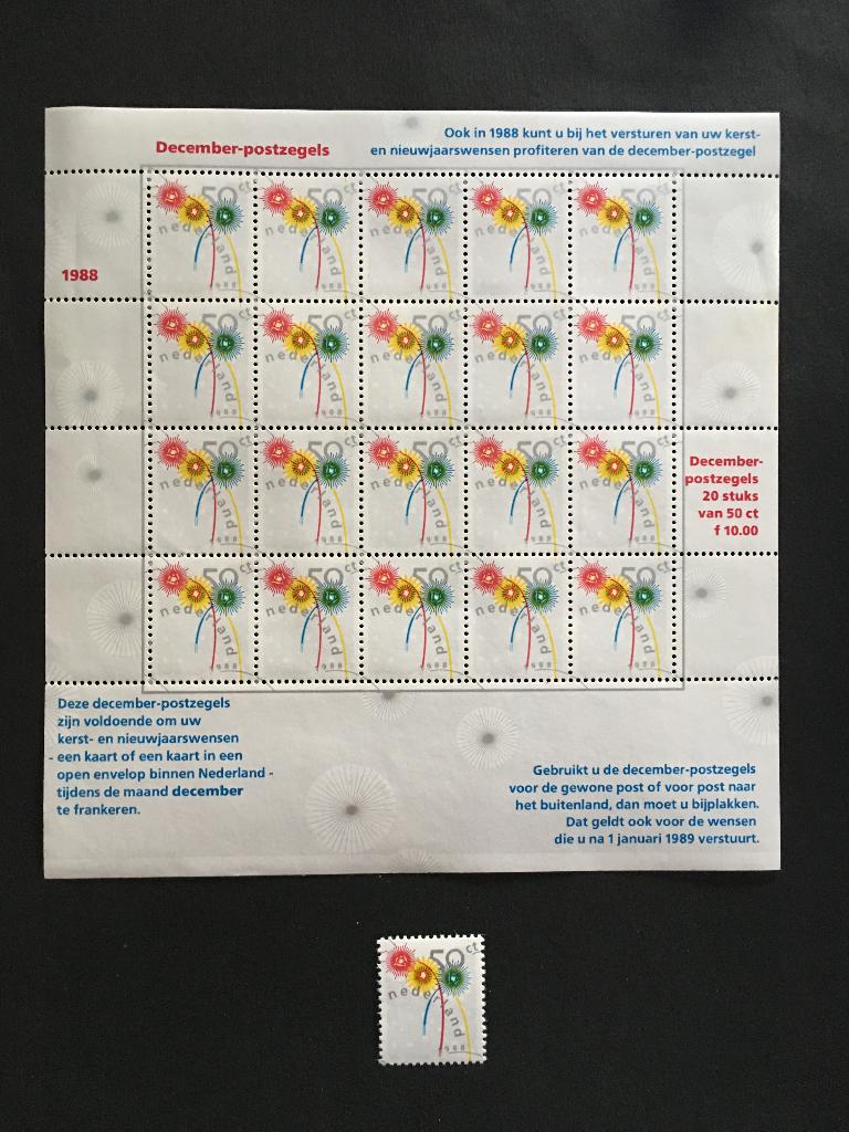 i115a-1419pf Nederland 1988 NVPH 1419 + V1419** Postfris, Ophalen of Verzenden, Na 1940, Postfris