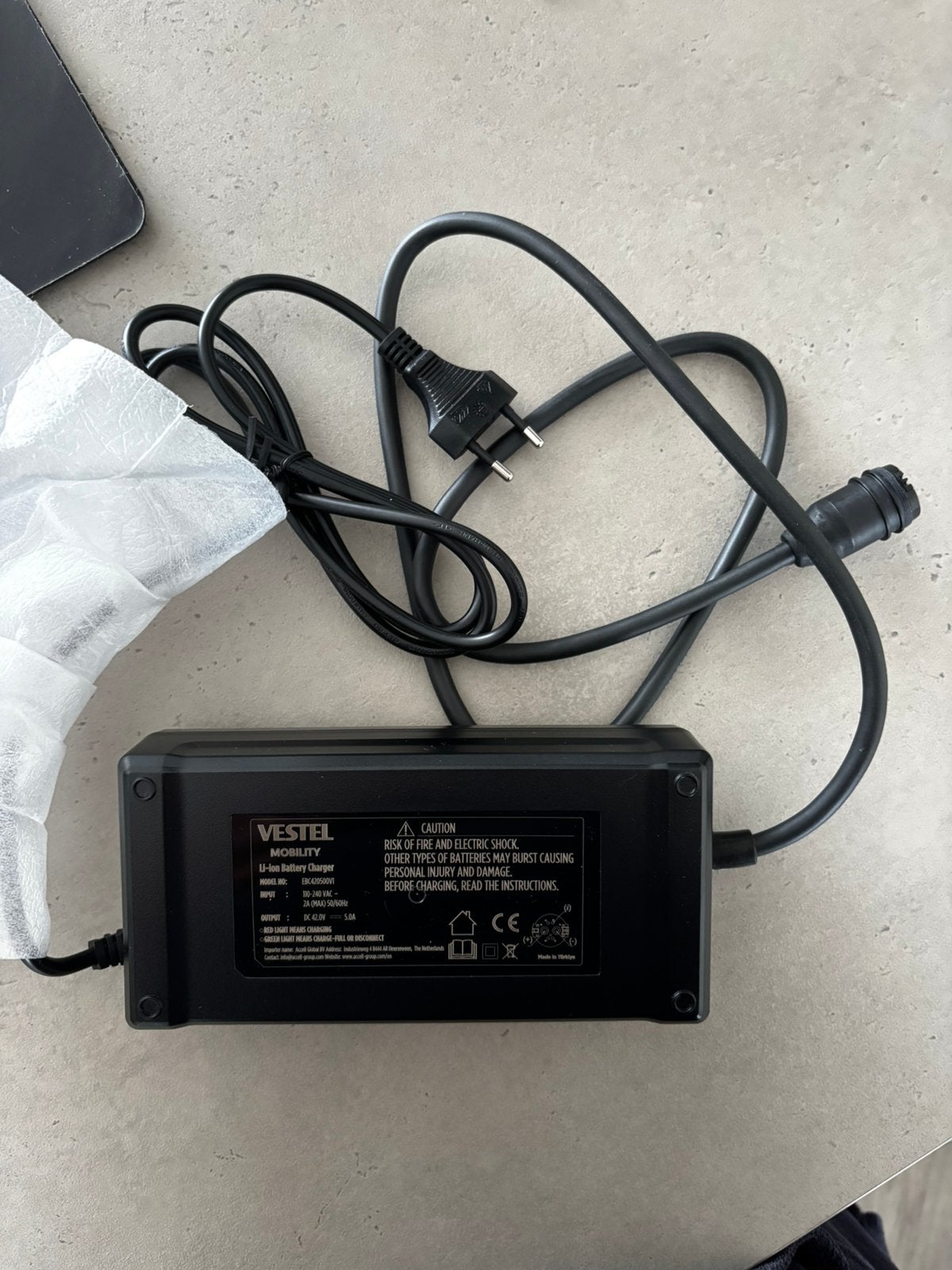 Originele Vestel Mobility E-Bike Snellader - 42V 5A, Nieuw