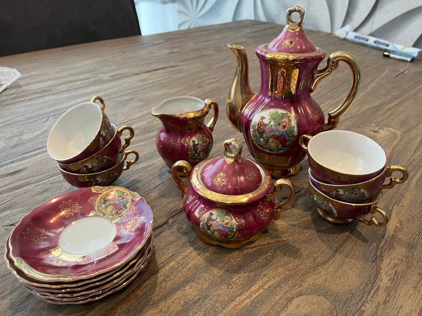 Mooi antiek servies set, Antiek en Kunst, Ophalen
