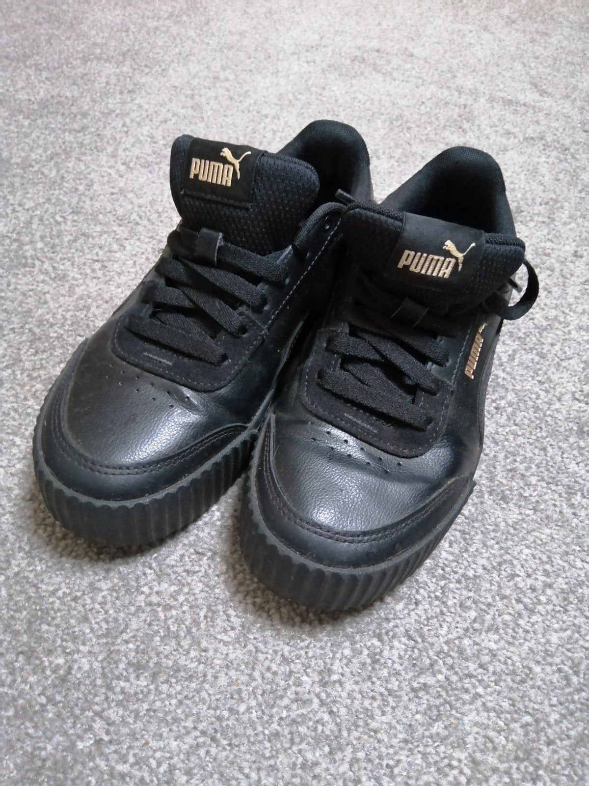 Zwarte Puma sneakers maat 38 zgan, Ophalen, Zo goed als nieuw, Zwart, Sneakers of Gympen