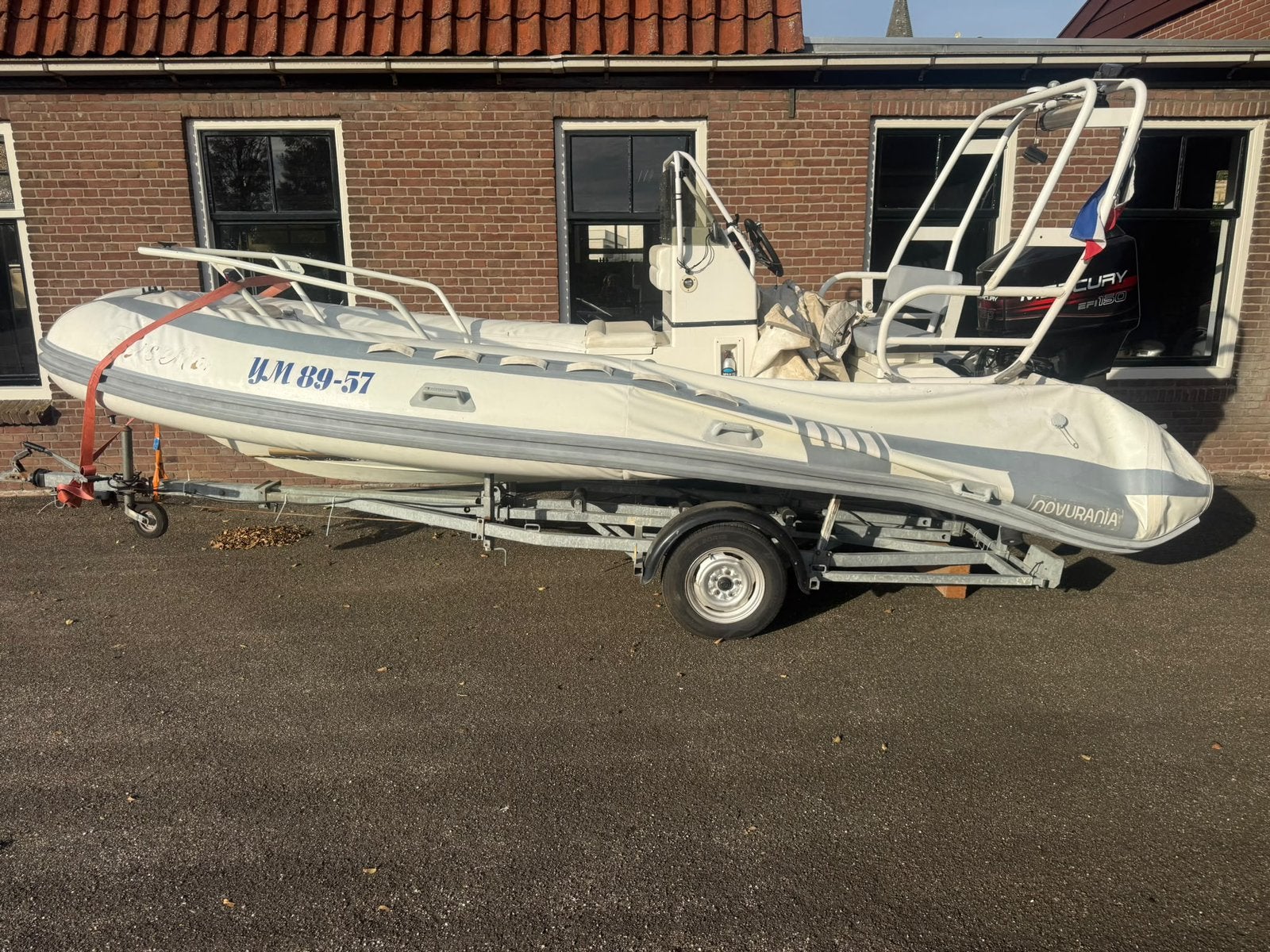 Novurania 5,70m RIB, Mercury 150 pk EFI, trailer OPKNAPPER, Watersport en Boten, Gebruikt, Brandstoftank, 150 pk, Ophalen