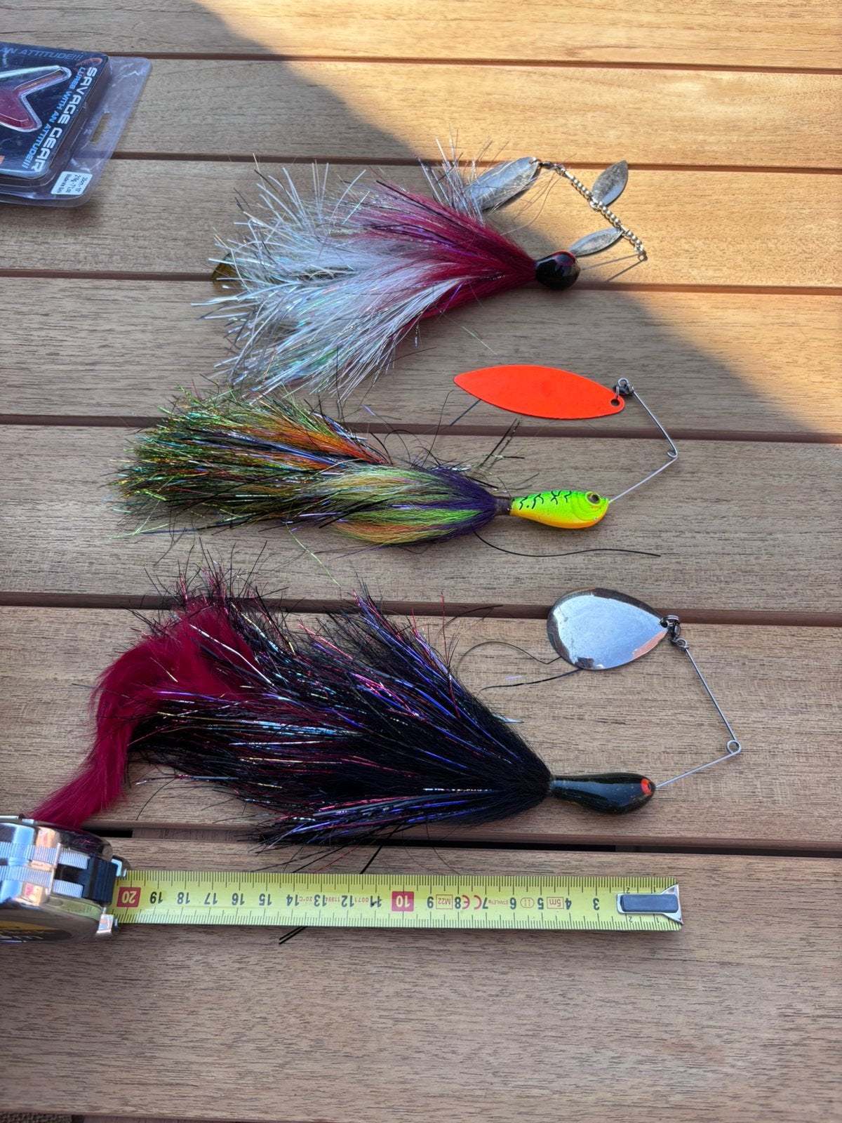 3 handgemaakte grote spinnerbaits, Ophalen of Verzenden, Zo goed als nieuw