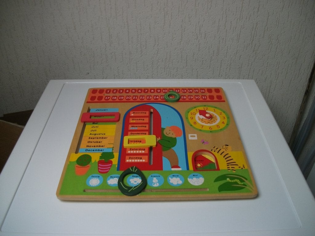 Kalender-klok, Kinderen en Baby's, Ophalen of Verzenden, Gebruikt