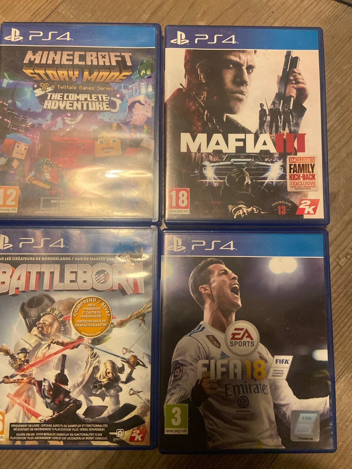 PS4 Games: Minecraft, Mafia III, Battleborn, FIFA 18, Spelcomputers en Games, Ophalen, Online, Gebruikt, Vanaf 18 jaar