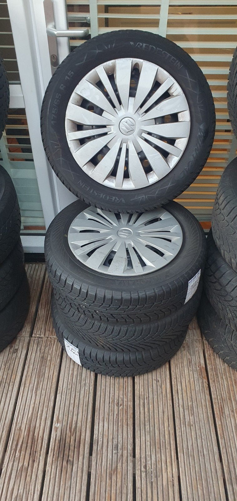 goede nette winterbanden op stalenvelg Suzuki Swift, Auto-onderdelen, Gebruikt, 15 inch, 175 mm, Banden en Velgen