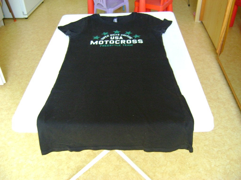 zwarte nachtpon met motor cross couture usa erop mt 36, Ophalen of Verzenden, Zo goed als nieuw, Maat 36 (S)