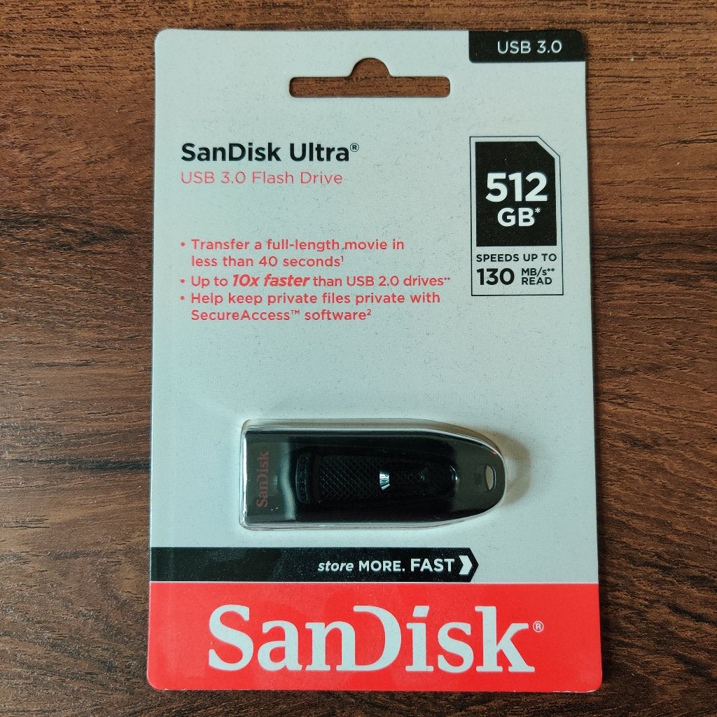 SanDisk Ultra USB 3.0-Flashdrive 512 GB **NIEUW**, Verzenden, Nieuw, Sandisk, 512 GB