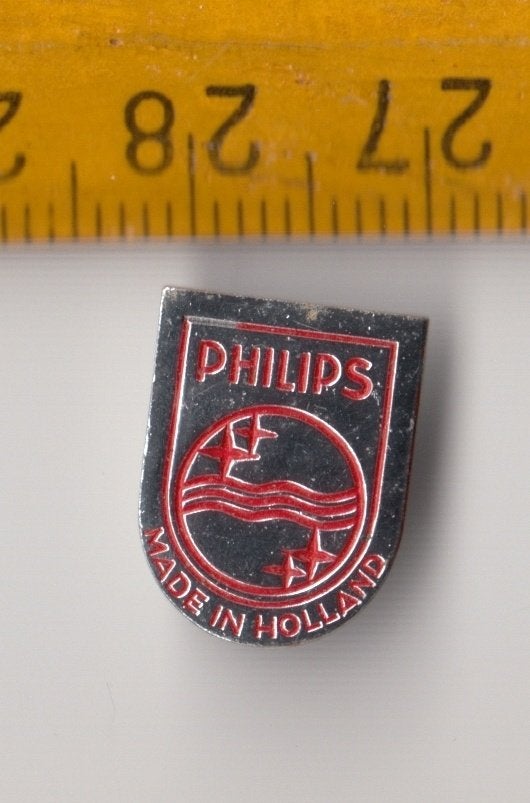 Philips Radio embleem schildje logo roze B, Ophalen of Verzenden