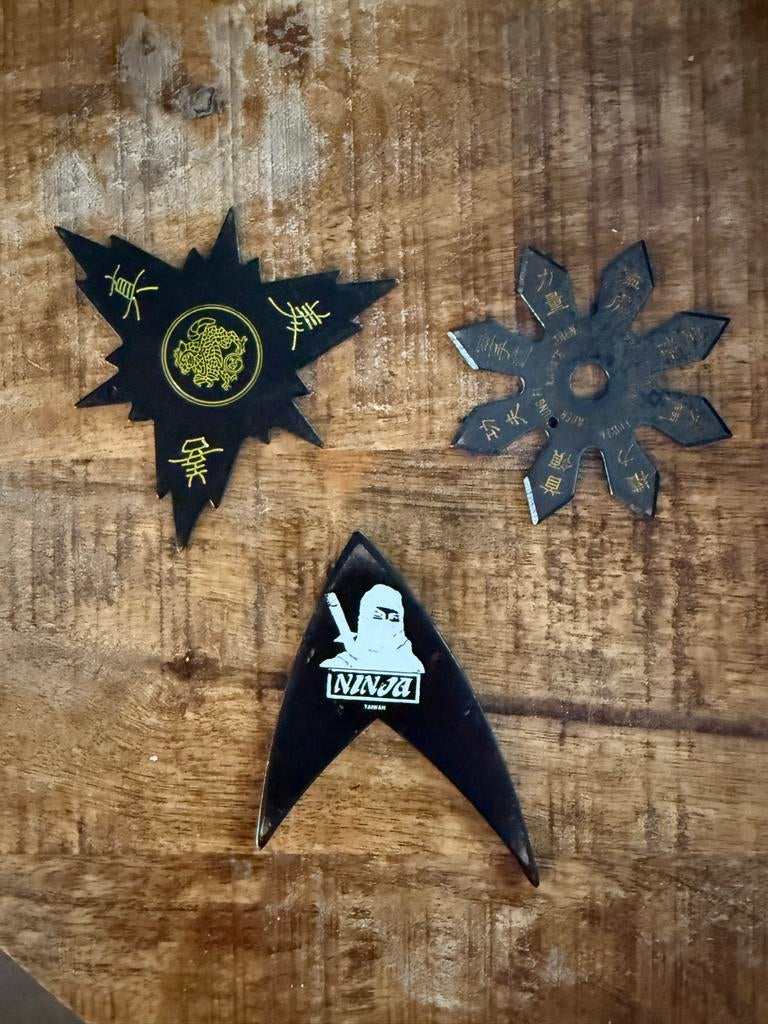 Drie ninja shuriken metaal, Ophalen of Verzenden, Nederland